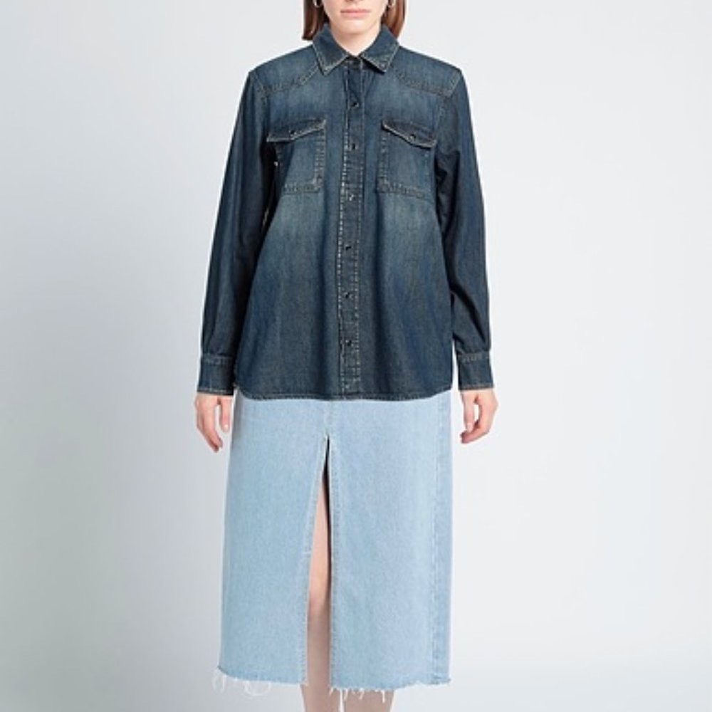 7 For All Mankind Western denim shirt button up - Unisex - BLACK